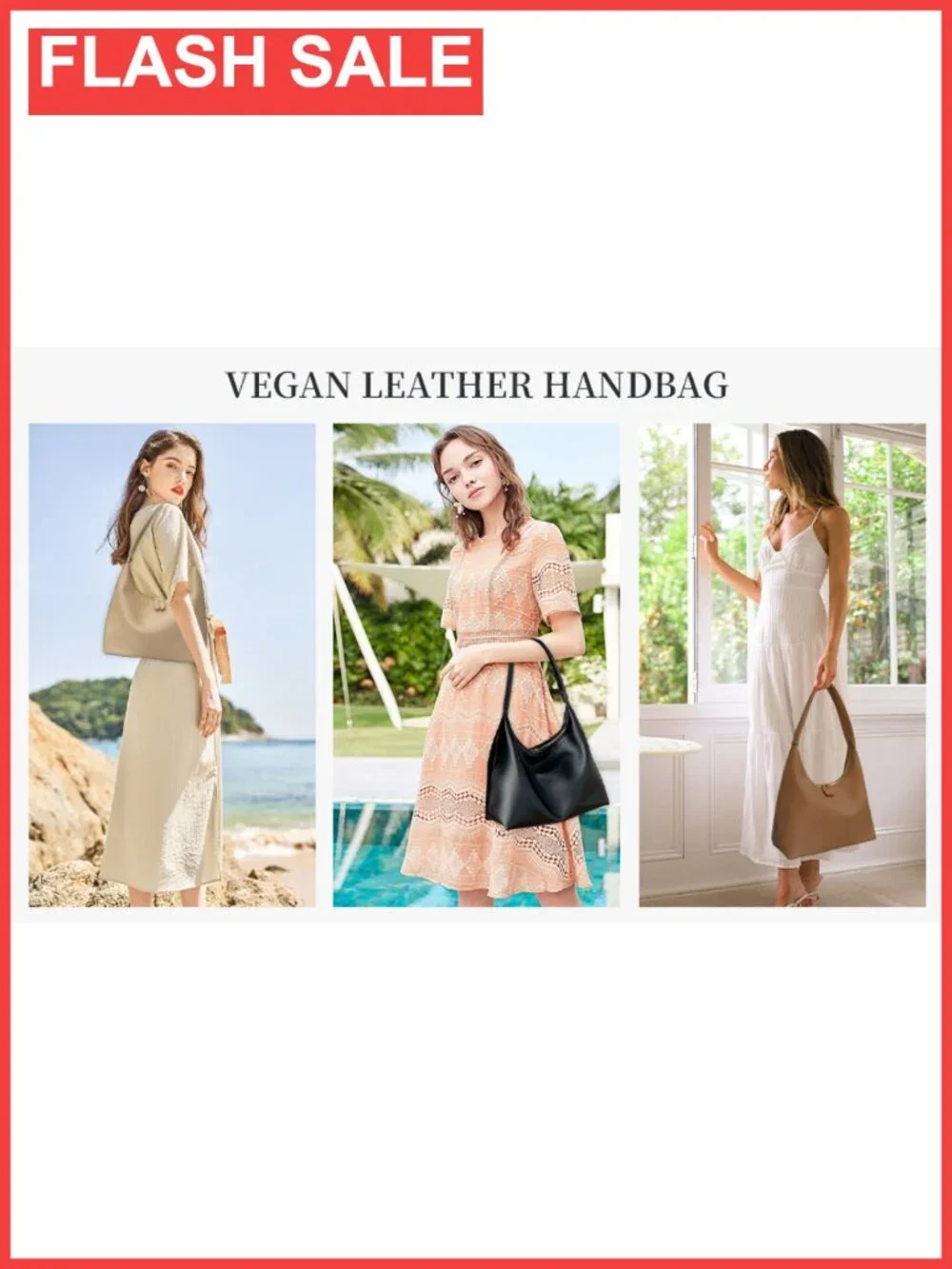 Small Vegan Leather Hobo Bag Slouchy Crescent Shoulder Purse for Women
